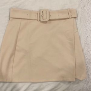 Beige/cream mini wrap skirt